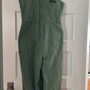 RVCA Olive Green Sleeveless Utility Jumpsuit